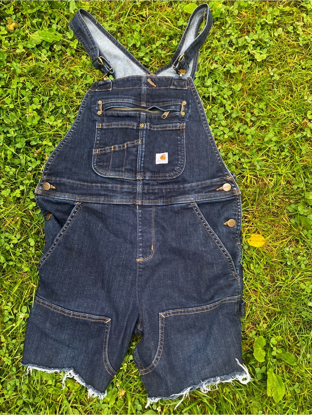 Carhartt denim short overall bibs W S